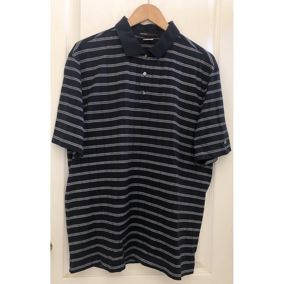 Nike Other - Nike Tiger Woods Polo Shirt‎ Mens Large Navy Striped Short Sleeve Dri Fit Golf